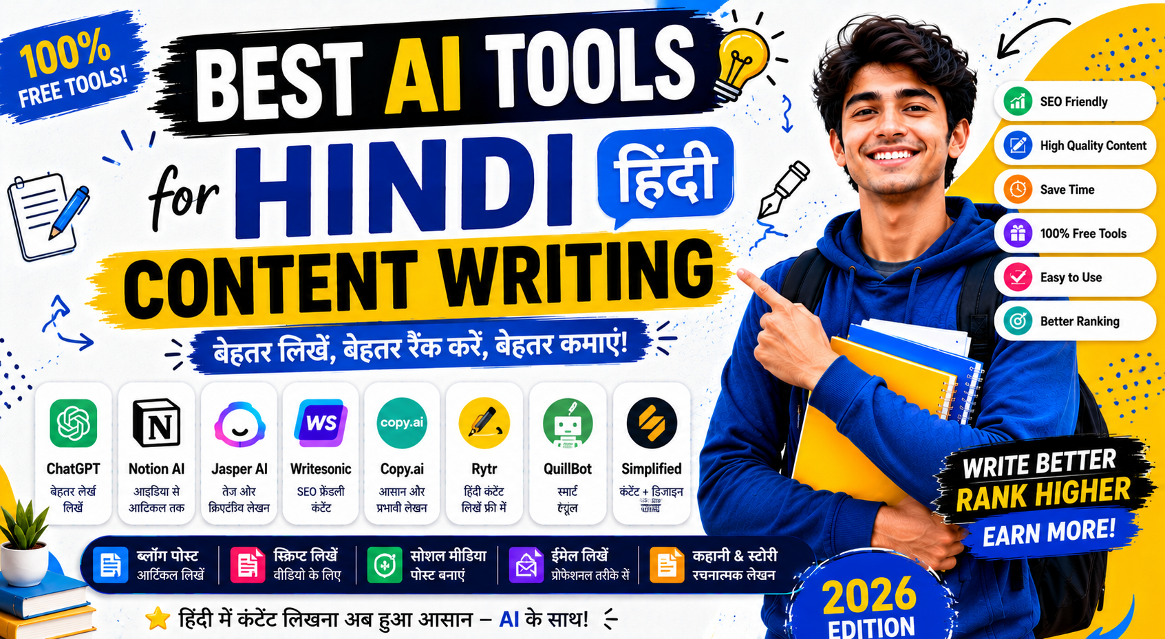 Best AI Tools for Hindi Content Writing