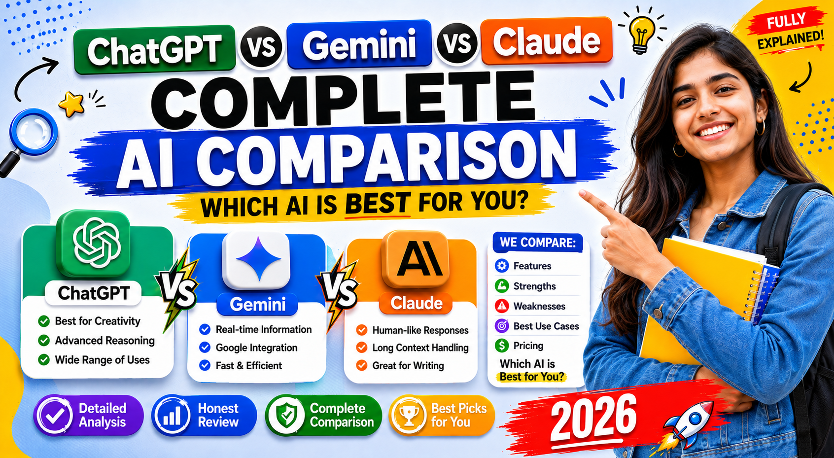 ChatGPT vs Gemini vs Claude Complete AI Comparison