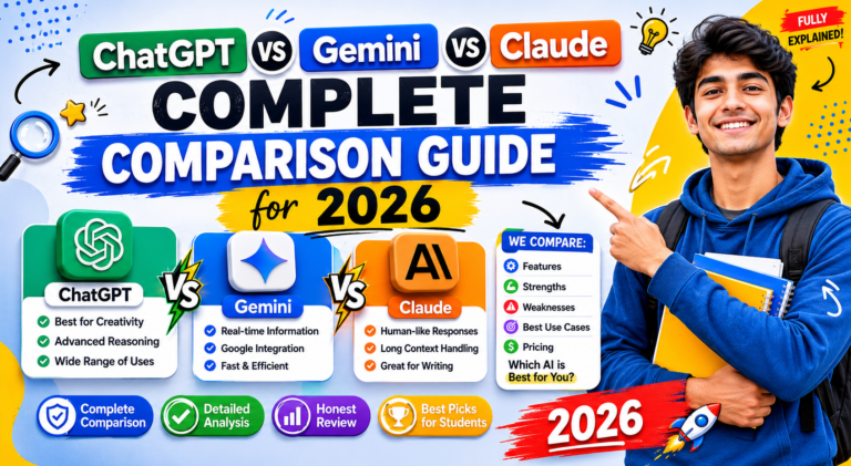 ChatGPT vs Gemini vs Claude Complete Comparison Guide for 2026